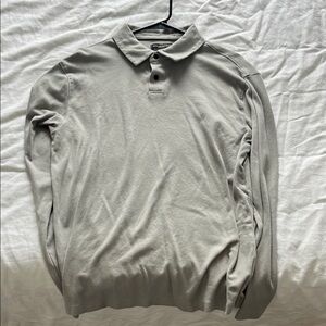 Gray Long Sleeve Polo Shirt